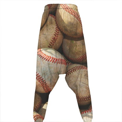 Grunge Baseballs Print Hammer Pants