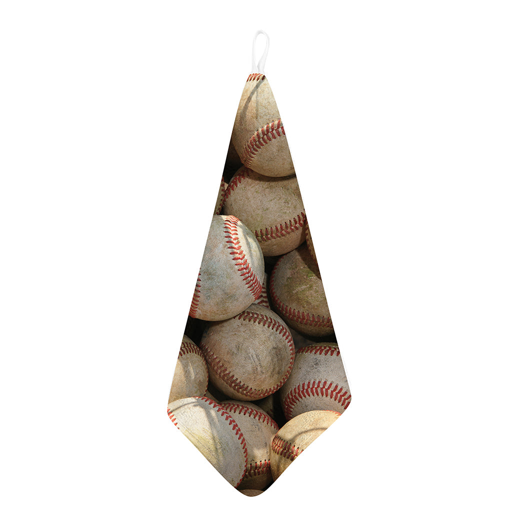 Grunge Baseballs Print Hand Towel