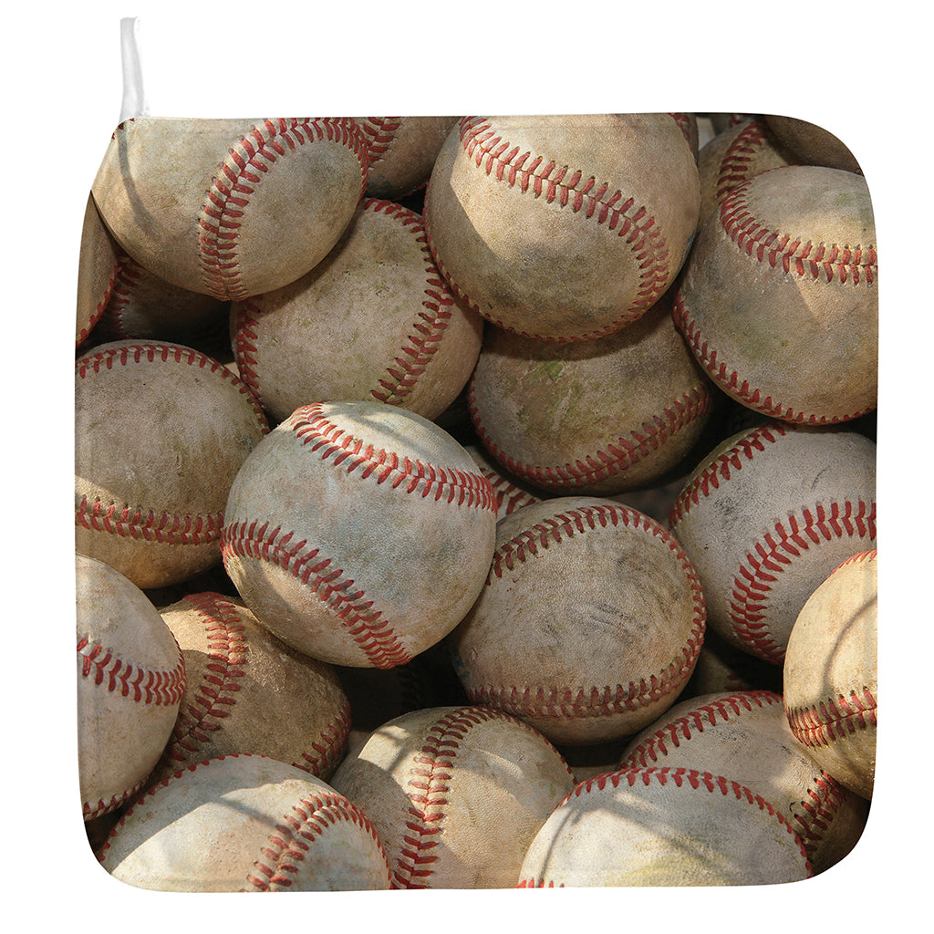 Grunge Baseballs Print Hand Towel