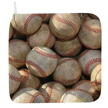 Grunge Baseballs Print Hand Towel