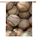 Grunge Baseballs Print House Flag