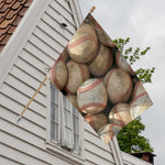 Grunge Baseballs Print House Flag