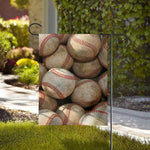 Grunge Baseballs Print House Flag