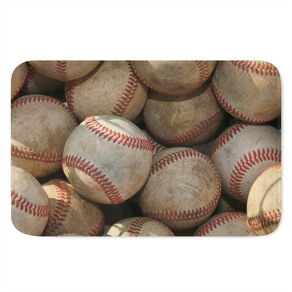 Grunge Baseballs Print Indoor Door Mat