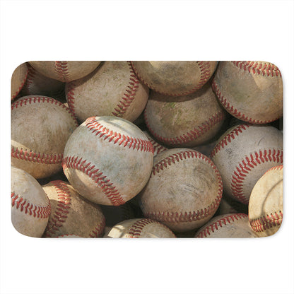 Grunge Baseballs Print Indoor Door Mat