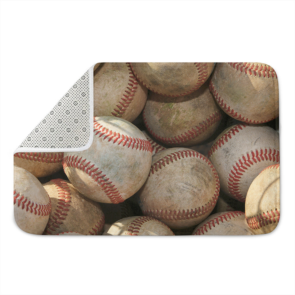 Grunge Baseballs Print Indoor Door Mat