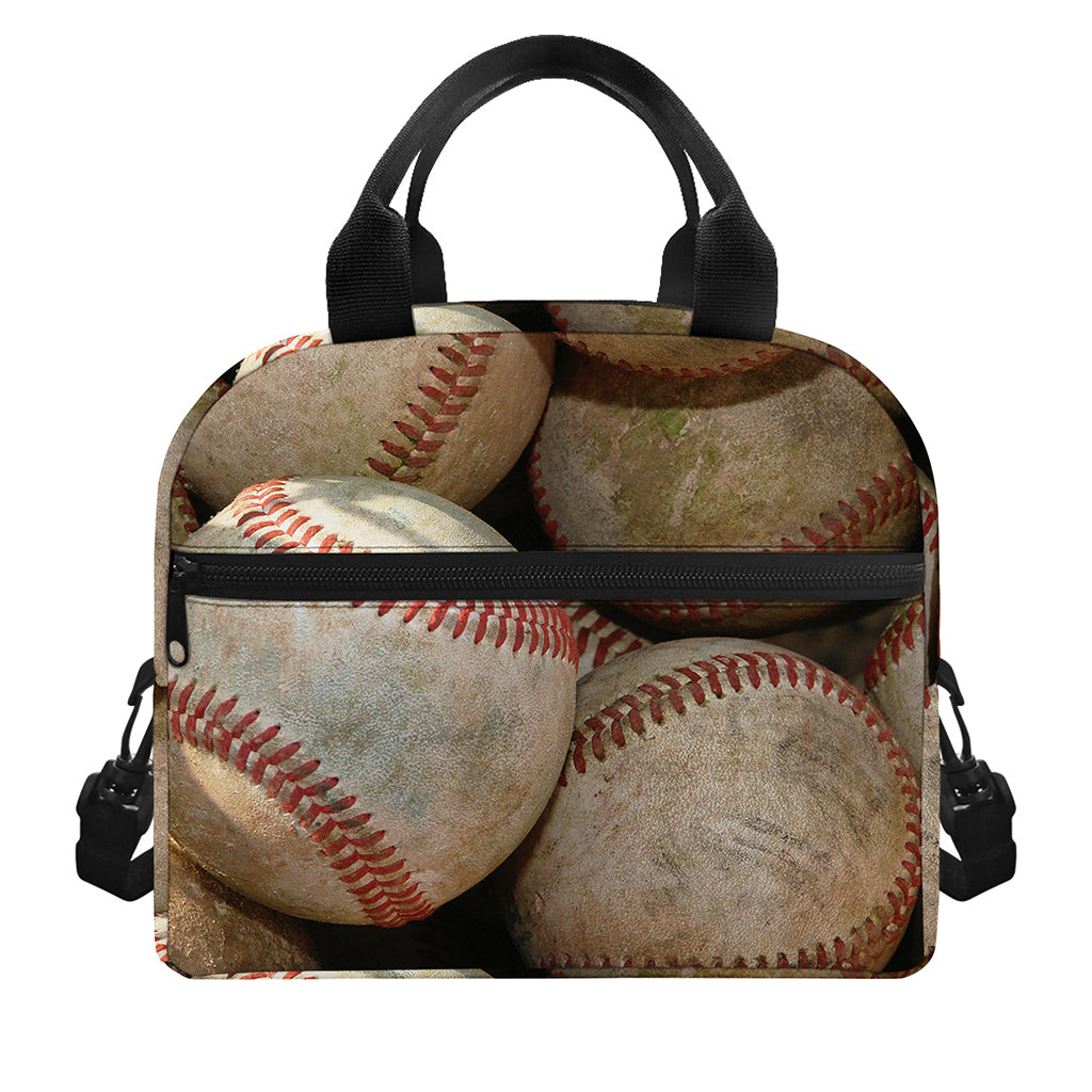 Grunge Baseballs Print Insulated Lunch Bag