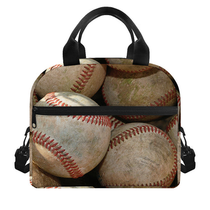 Grunge Baseballs Print Insulated Lunch Bag