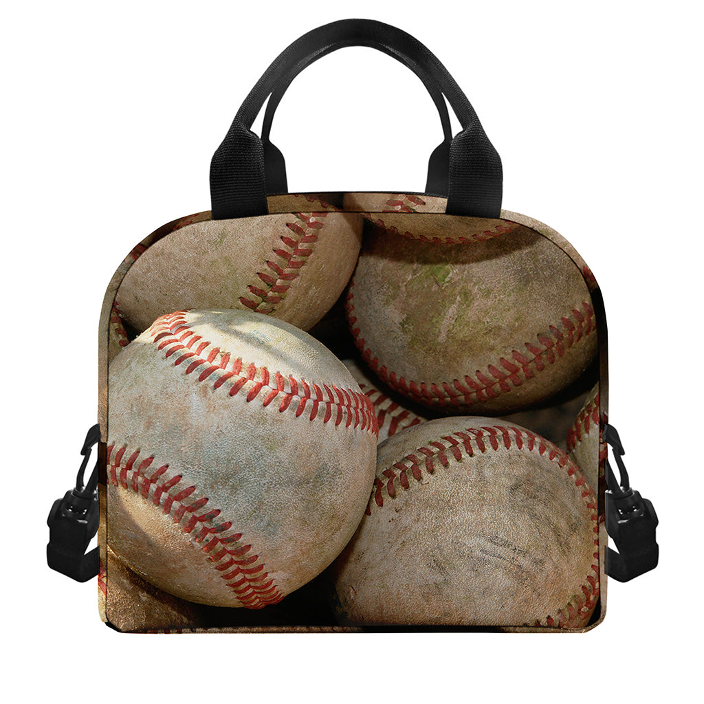Grunge Baseballs Print Insulated Lunch Bag