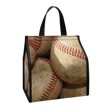 Grunge Baseballs Print Insulated Lunch Tote