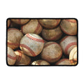 Grunge Baseballs Print Kitchen Mat