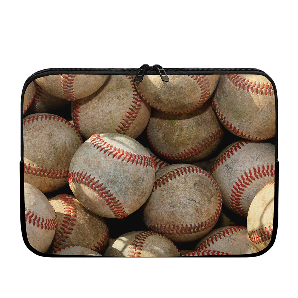 Grunge Baseballs Print Laptop Sleeve