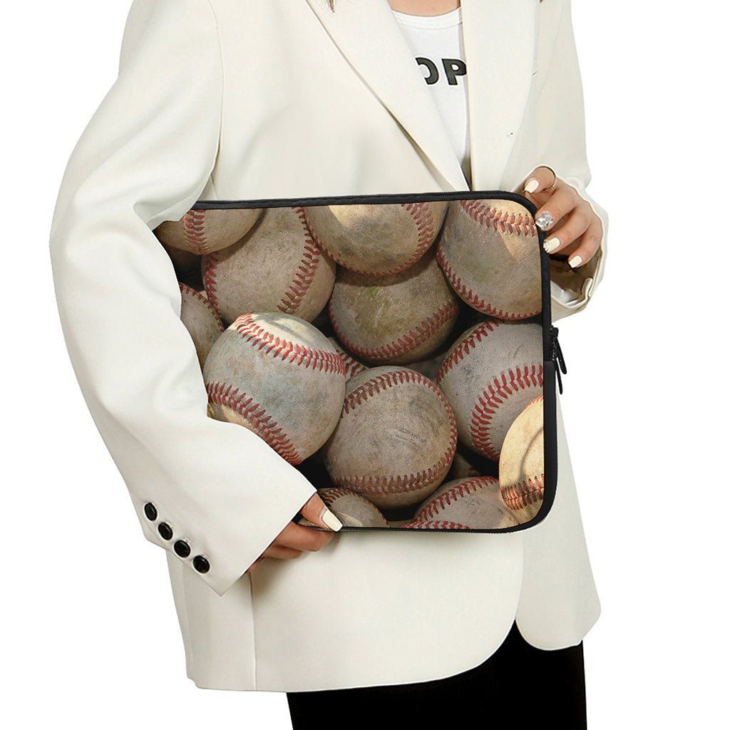 Grunge Baseballs Print Laptop Sleeve