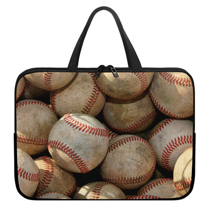 Grunge Baseballs Print Laptop Sleeve With Handle