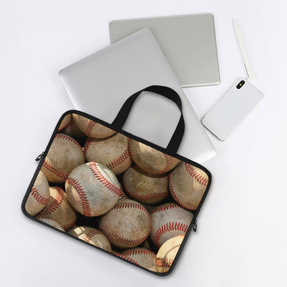 Grunge Baseballs Print Laptop Sleeve With Handle