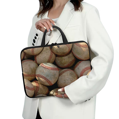 Grunge Baseballs Print Laptop Sleeve With Handle