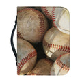 Grunge Baseballs Print Leather Bible Cover