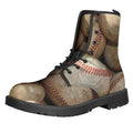 Grunge Baseballs Print Lace-Up Boots