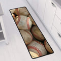 Grunge Baseballs Print Long Kitchen Mat