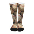 Grunge Baseballs Print Long Socks