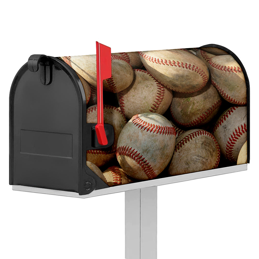Grunge Baseballs Print Mailbox Cover