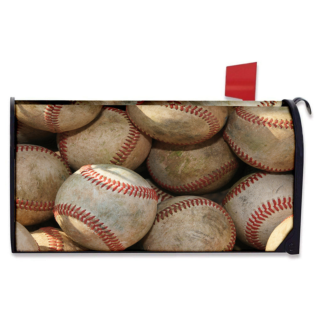 Grunge Baseballs Print Mailbox Cover
