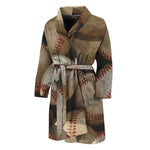 Grunge Baseballs Print Men's Bathrobe