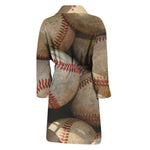 Grunge Baseballs Print Men's Bathrobe
