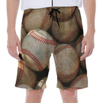 Grunge Baseballs Print Men's Beach Shorts