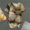 Grunge Baseballs Print Men's Bodysuit