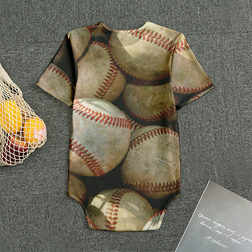 Grunge Baseballs Print Men's Bodysuit