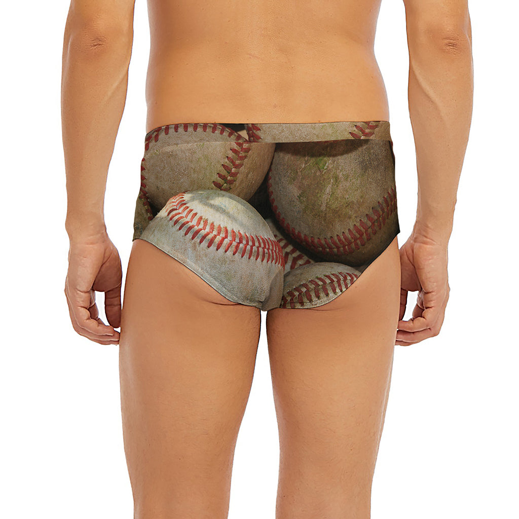 Grunge Baseballs Print Men's Briefs
