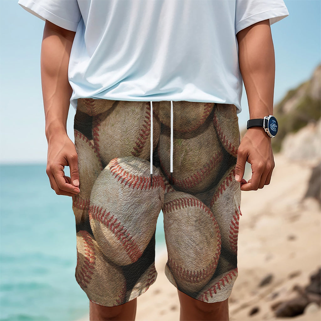 Grunge Baseballs Print Men's Cargo Shorts
