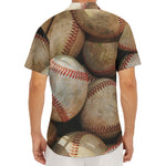 Grunge Baseballs Print Men's Deep V-Neck Shirt