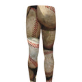 Grunge Baseballs Print Men's Leggings