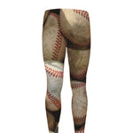 Grunge Baseballs Print Men's leggings