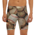 Grunge Baseballs Print Men's Long Boxer Briefs