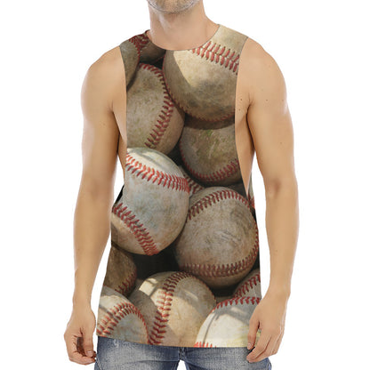 Grunge Baseballs Print Men's Muscle Tank Top