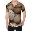 Grunge Baseballs Print Men's Shirt