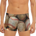 Grunge Baseballs Print Men's Short Boxer Briefs