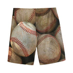 Grunge Baseballs Print Men's Sports Shorts