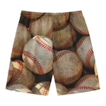 Grunge Baseballs Print Men's Swim Trunks