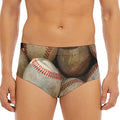 Grunge Baseballs Print Men's Triangle Swim Briefs