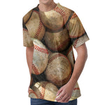Grunge Baseballs Print Men's Velvet T-Shirt