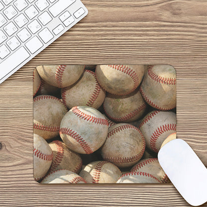 Grunge Baseballs Print Mouse Pad