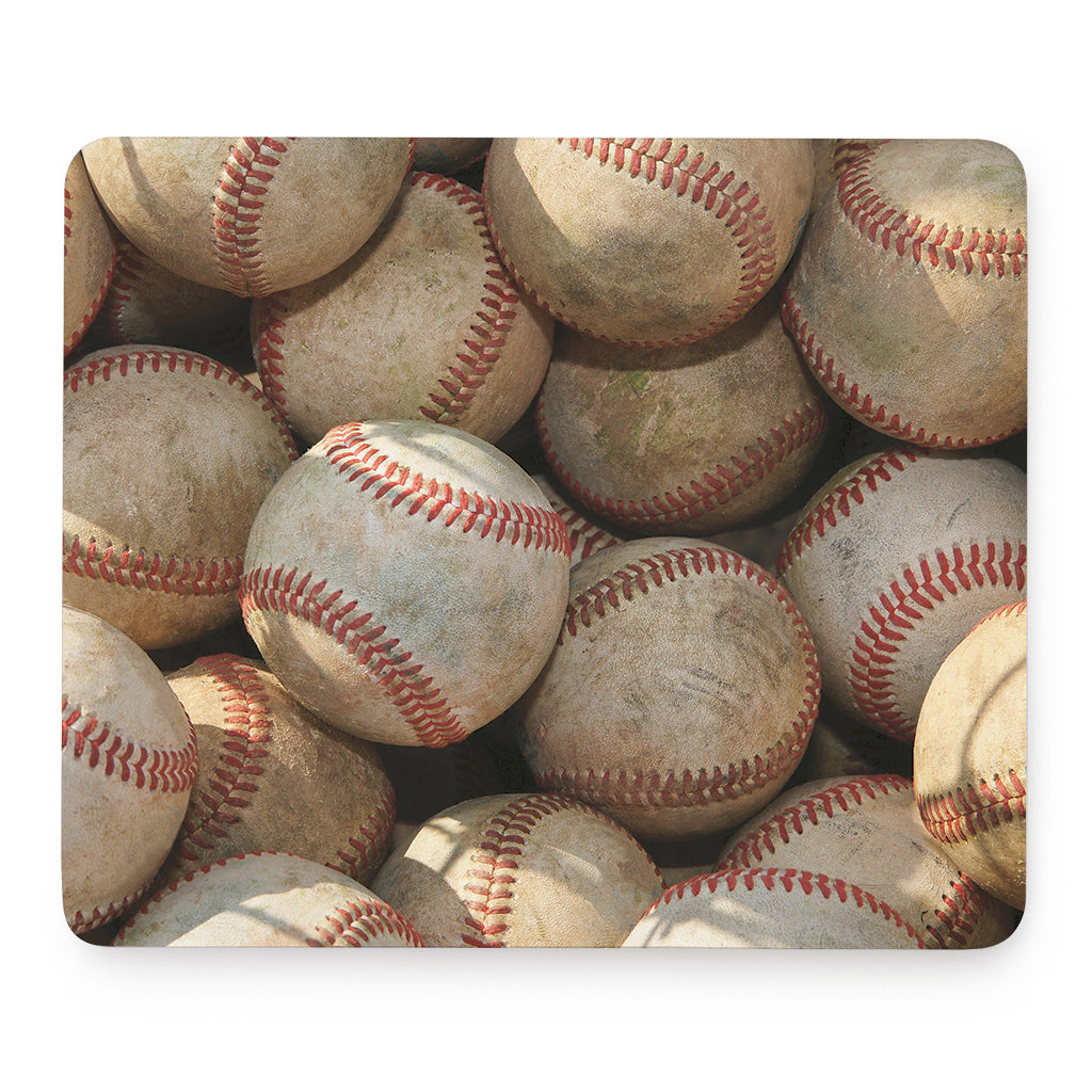 Grunge Baseballs Print Mouse Pad