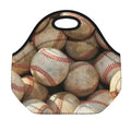 Grunge Baseballs Print Neoprene Lunch Bag