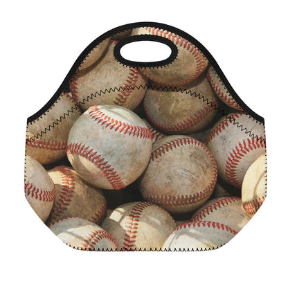 Grunge Baseballs Print Neoprene Lunch Bag