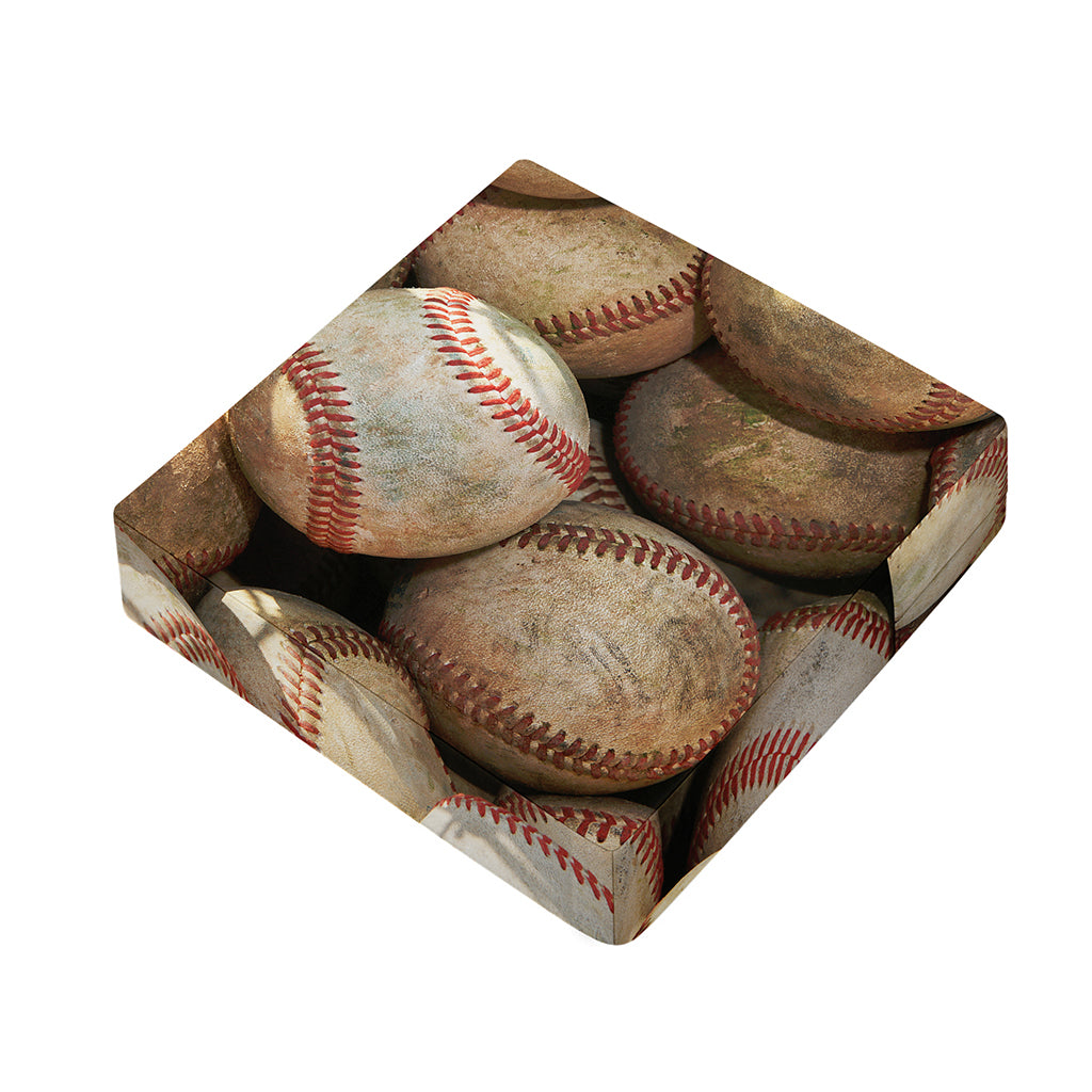 Grunge Baseballs Print Outdoor Seat Cushion Cover