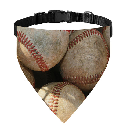 Grunge Baseballs Print Over The Collar Dog Bandana